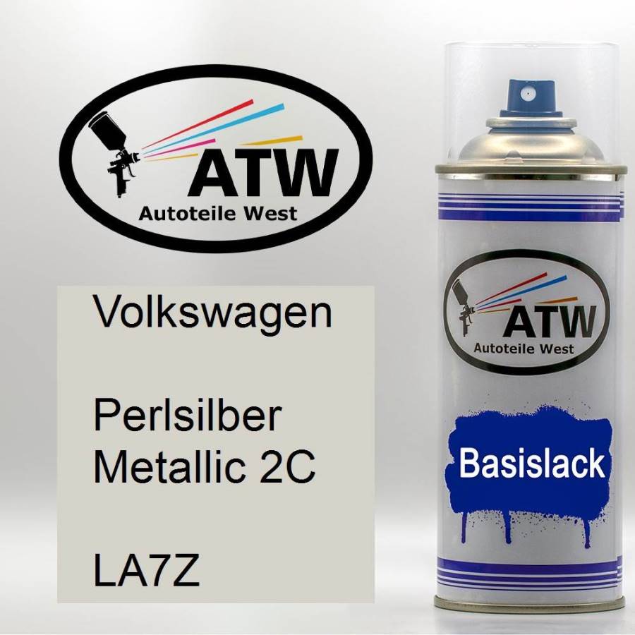 Volkswagen, Perlsilber Metallic 2C, LA7Z: 400ml Sprühdose, von ATW Autoteile West.